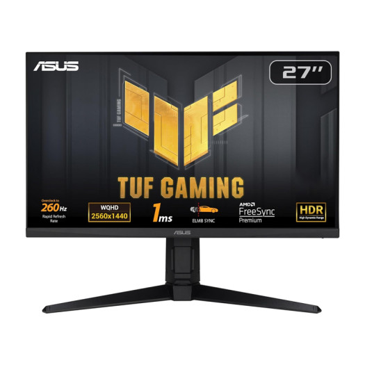 ASUS TUF Gaming VG27AQML1A - 27” 1440P Gaming Monitor - QHD (2560 x 1440), 260Hz, 1ms, Fast IPS, Extreme Low Motion Blur Sync, G-SYNC compatible, FreeSync Premium, Variable Overdrive, DisplayHDR 40